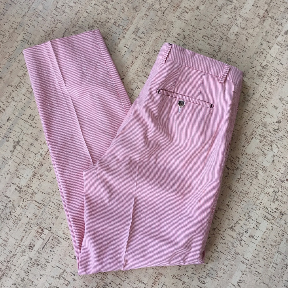 Peter Millar Regular Fit Pants - 34W x 32L - Coral Stripe
